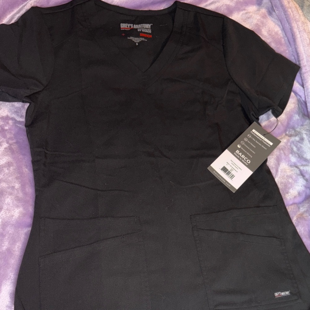 Grey's Anatomy Classic Black Scrub Top